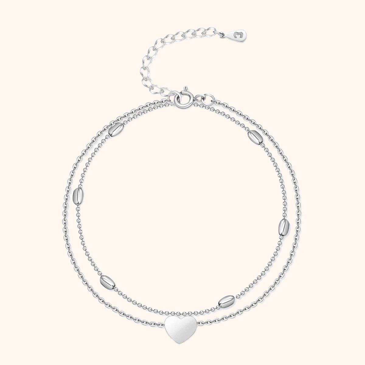 Orlaine - Enchanting Ankle Bracelet with Heart Charm Details