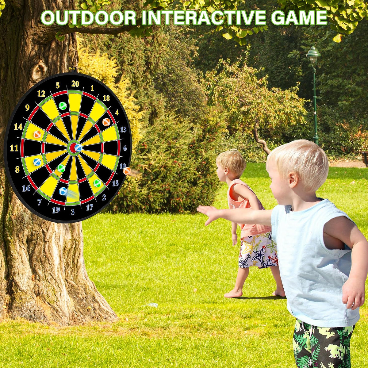Large Double-Sided Dartboard for Kids - Fun Indoor and Outdoor Game