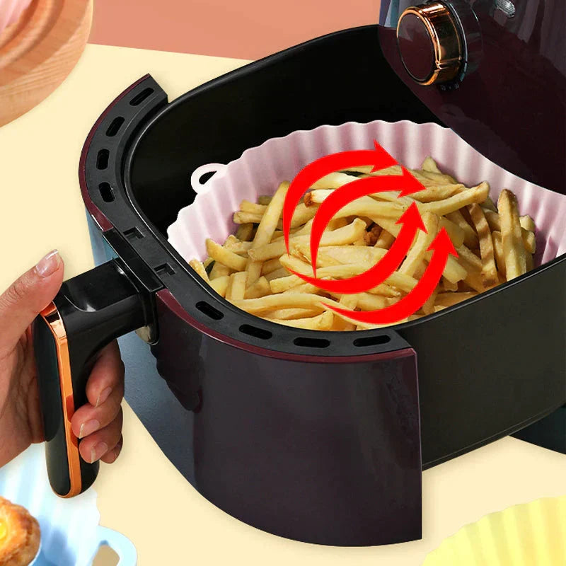 SiliconFry Tray - Reusable Air Fryer Liner, Dishwasher Safe