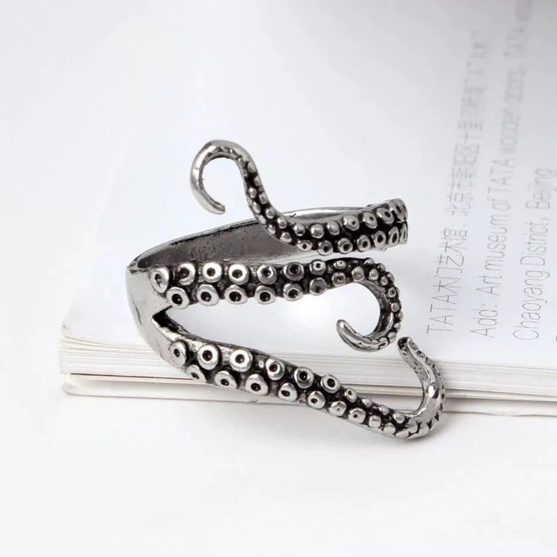 Lotte - Adjustable Silver Tentacle Ring