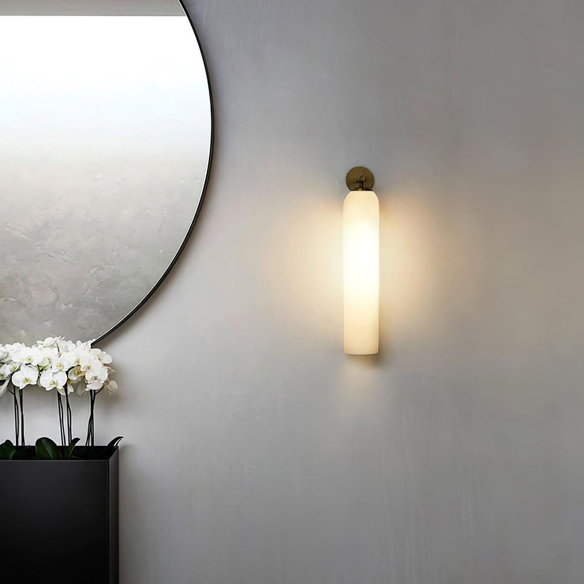 Stern Way - Modern Warm Glow Glass Wall Sconce