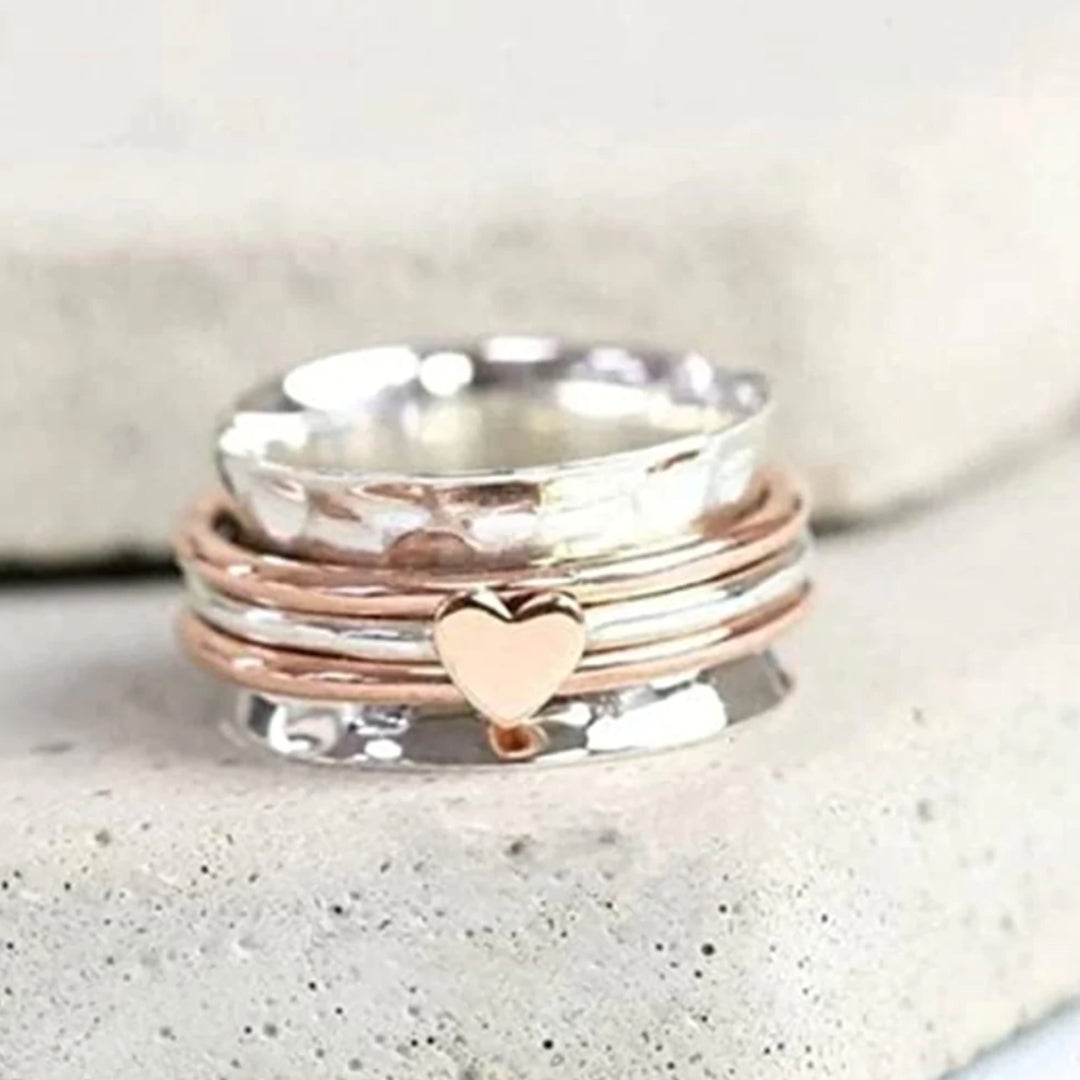Ihanella Collection - Heart Spin Ring with a Touch of Elegance