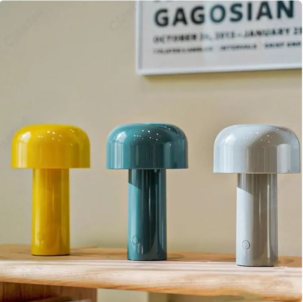 Italian Mushroom Cordless Table Lamp - Rechargeable LED Accent Light