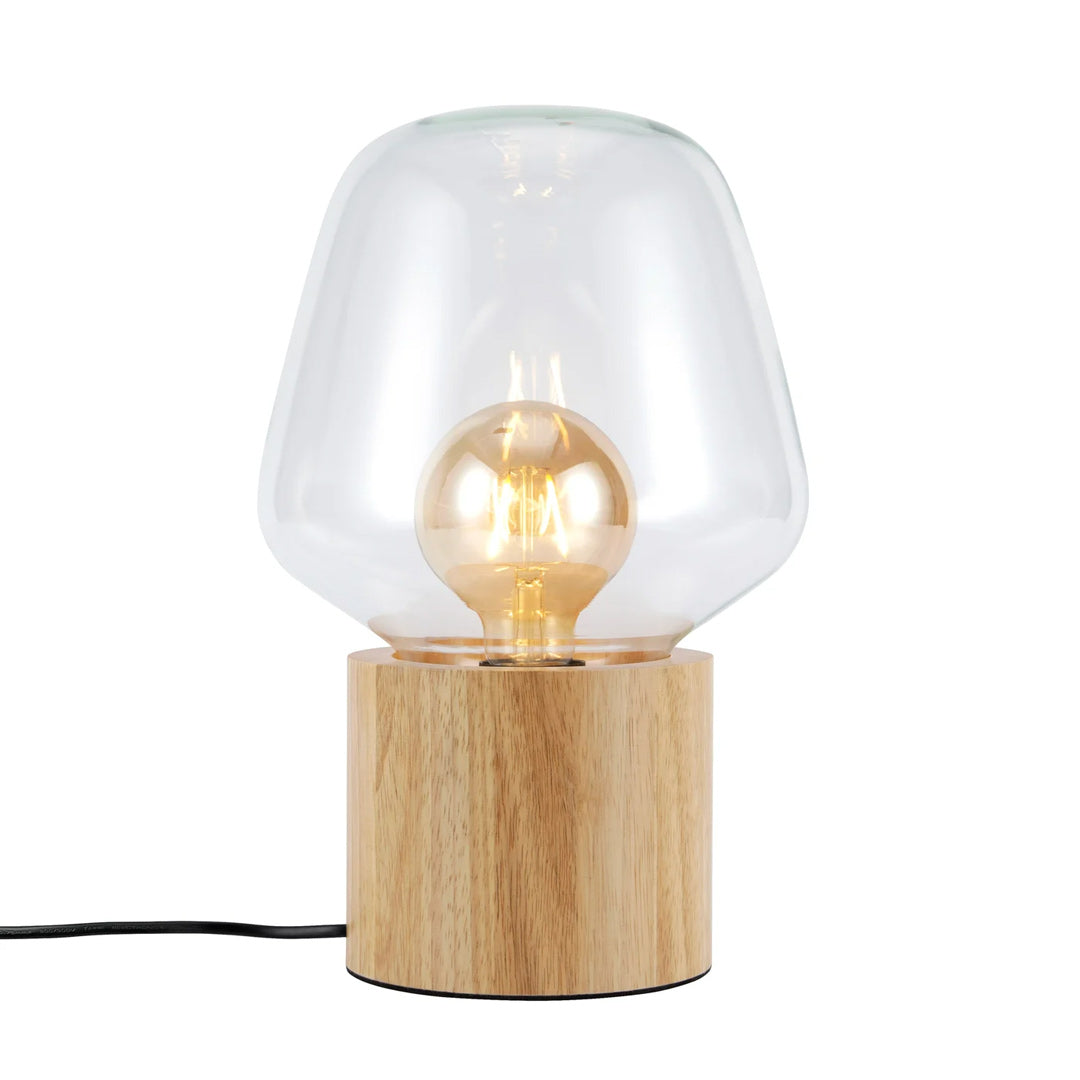 TeduWood Lamp - Wooden Table Lamp With Glass Globe
