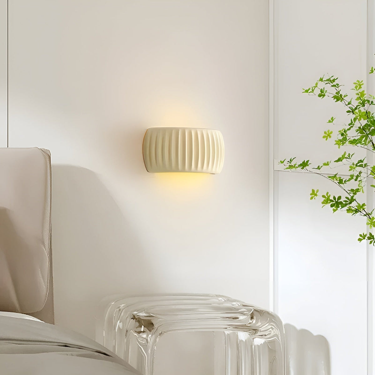Savreth Dune - Ribbed Ceramic LED Sconce