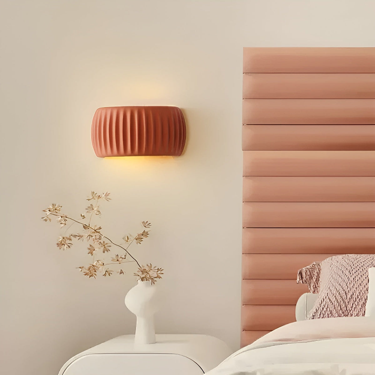Savreth Dune - Ribbed Ceramic LED Sconce