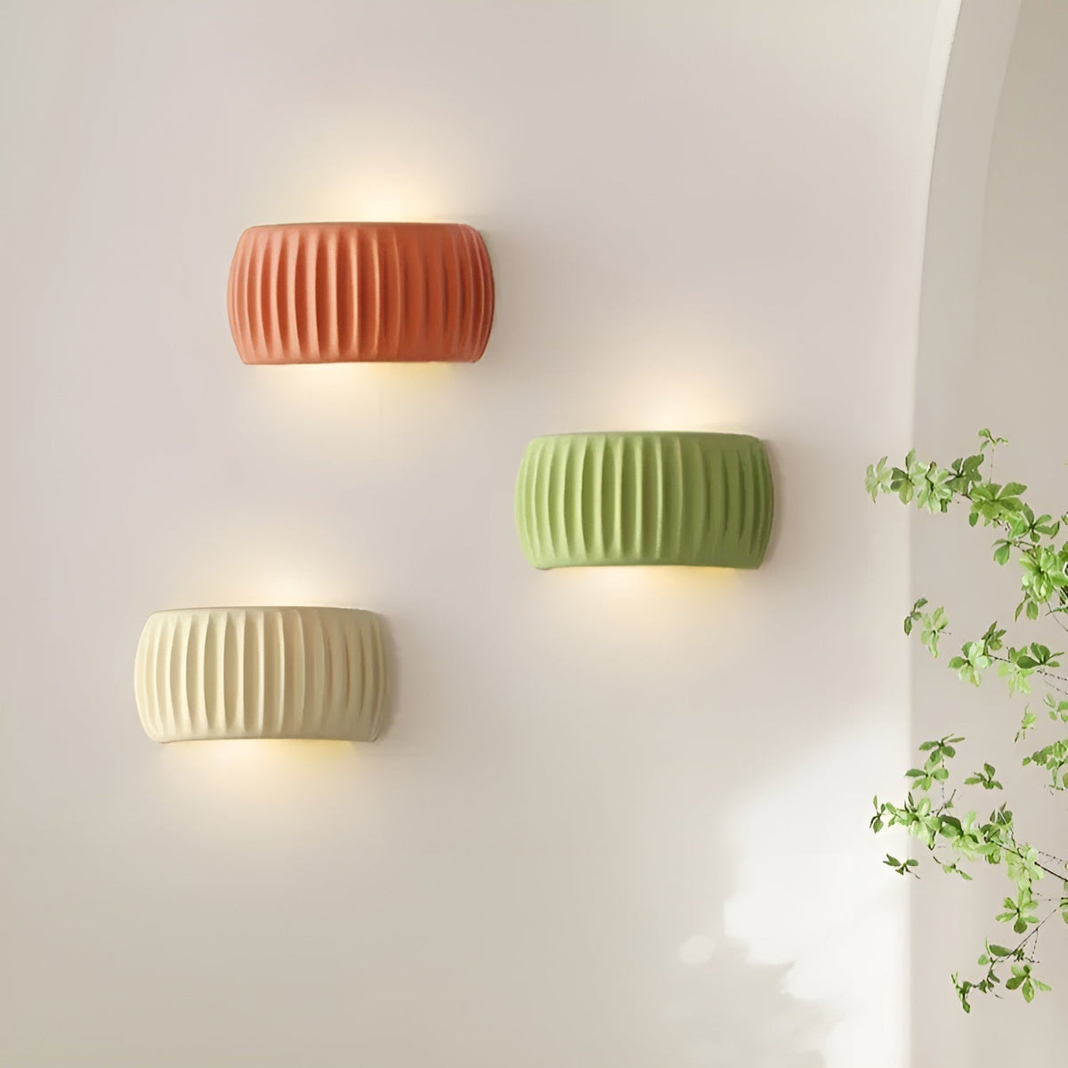 Savreth Dune - Ribbed Ceramic LED Sconce