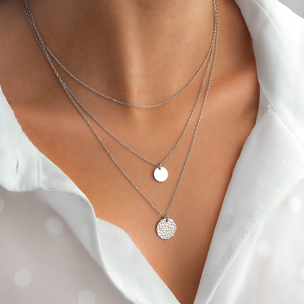 Aurora Layered Necklace - A Modern Three-Chain Design