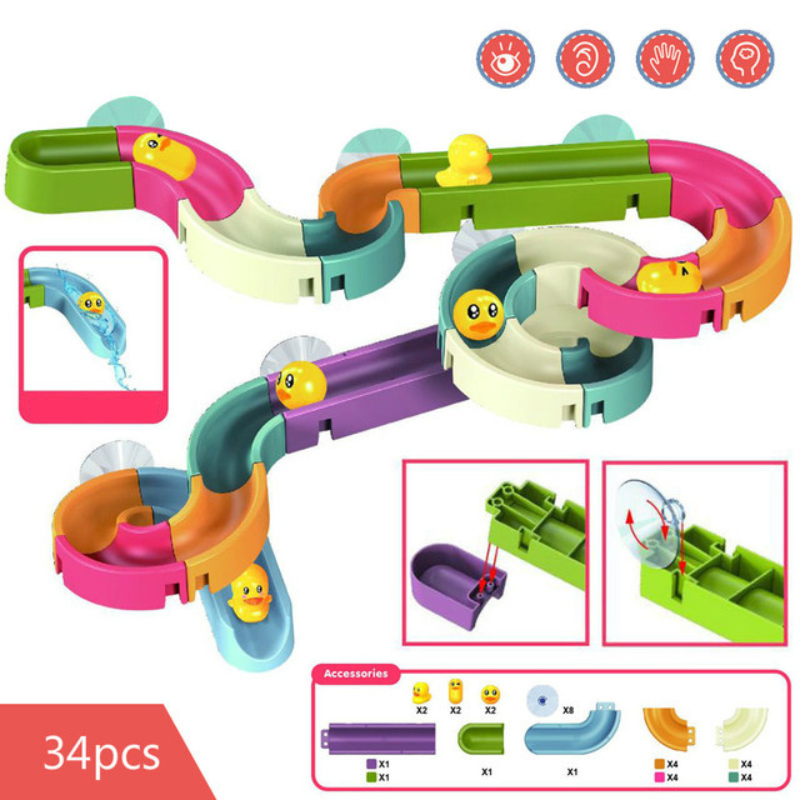 DuckieAdventure - Duck Water Slide Bath Toy Set