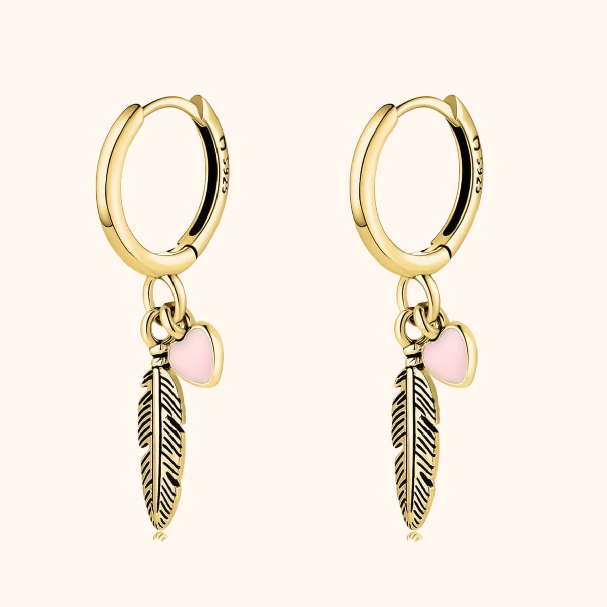 Wilmara - Heartwarming Feather Hoop Earrings