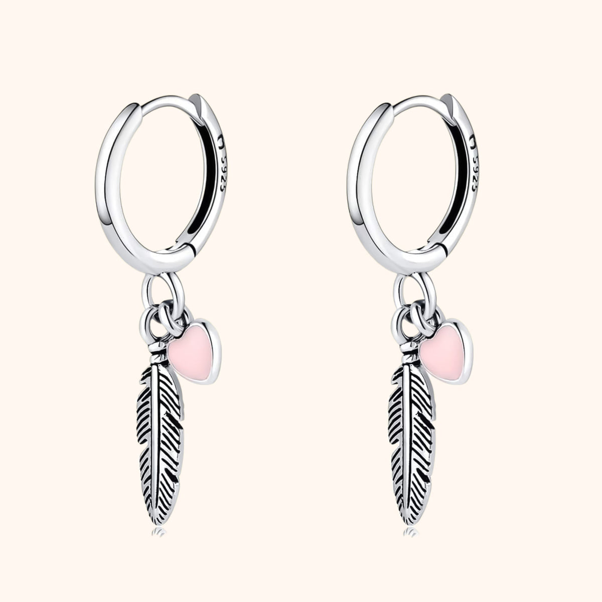 Wilmara - Heartwarming Feather Hoop Earrings