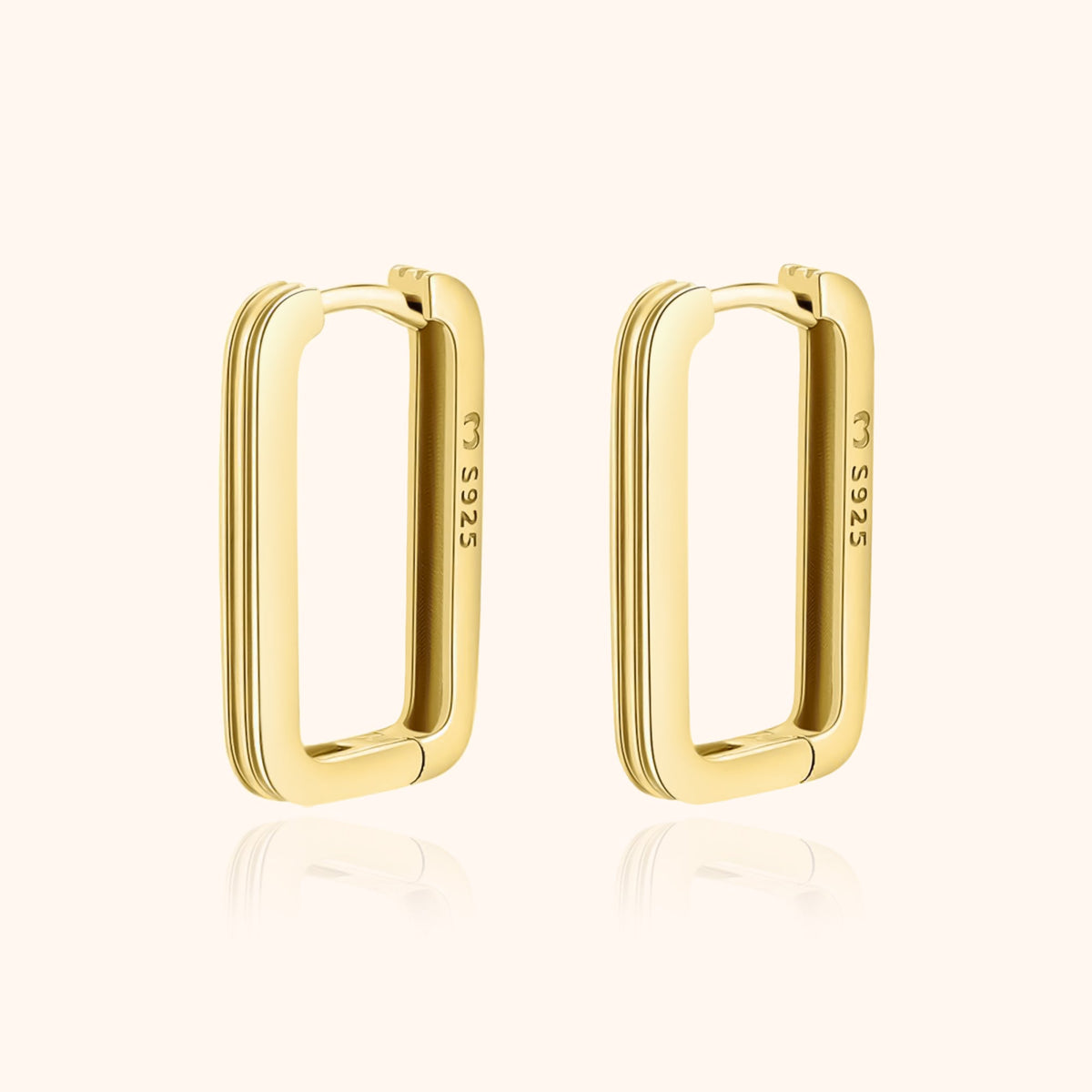 Isabelle - Rectangular Clip-On Earrings in Sterling Silver