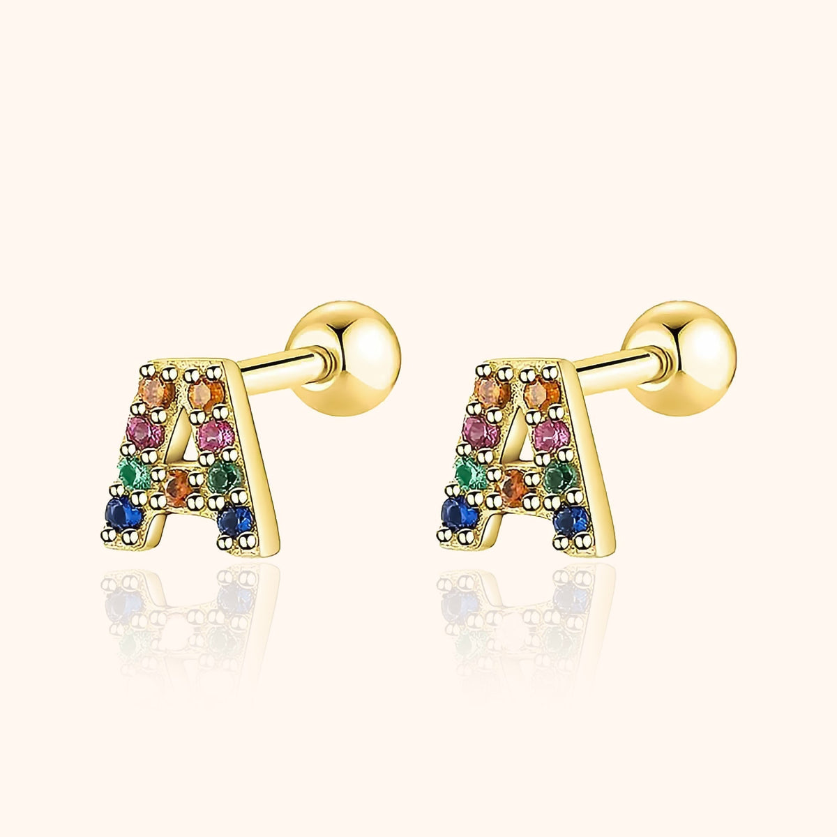 Letria - Colorful Initial Letter Earrings