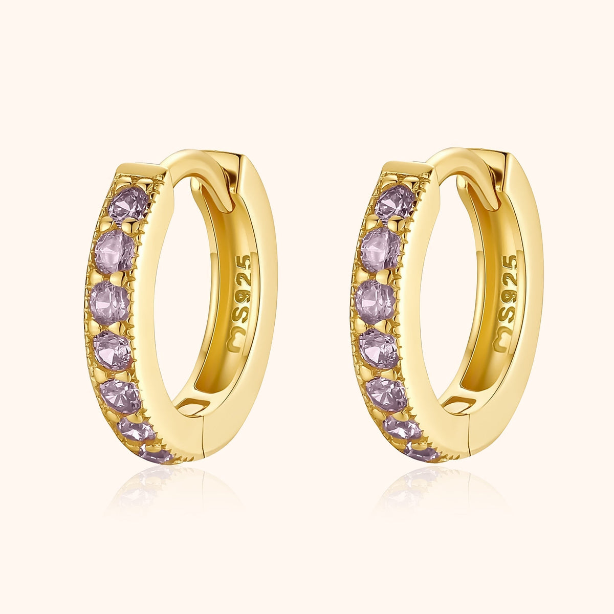 Amaranta Earrings - Sparkling Hoop Earrings with Zirconia Accents
