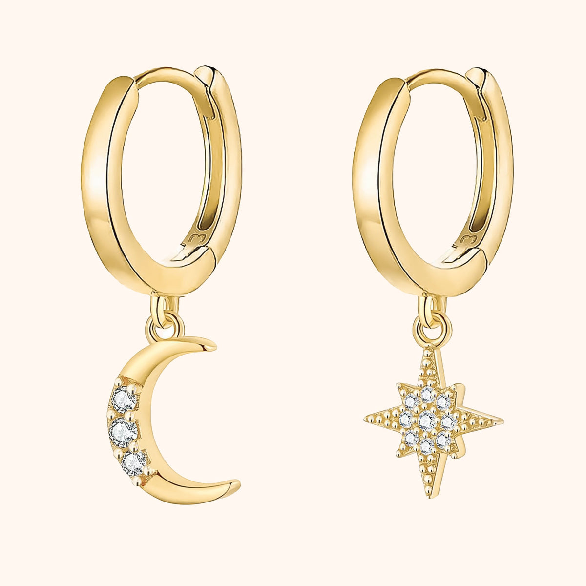 Cosmica - Celestial Moon and Star Earrings