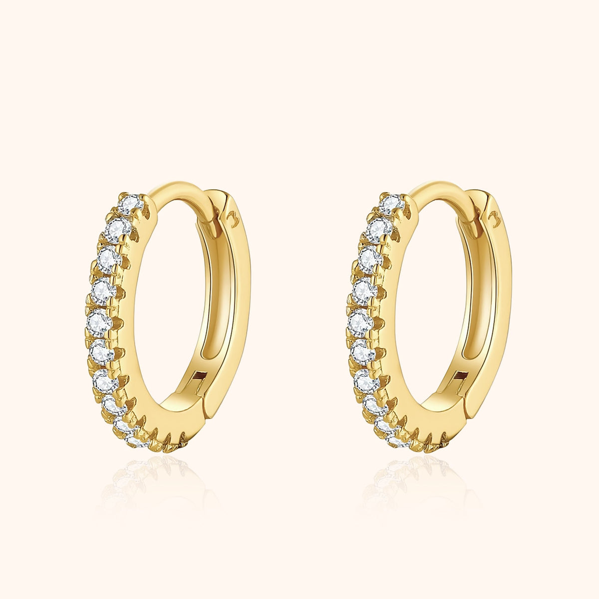 Yovena - Elegant Zirconia Hoop Earrings