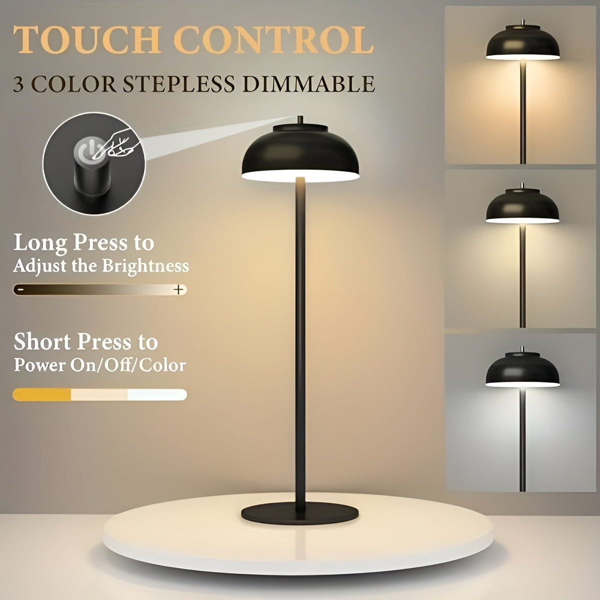 RetreatBrook - Three-Mode Dimmable LED Table Lamp