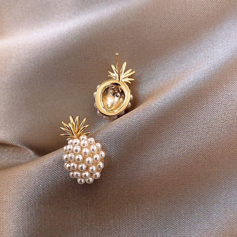 Leilani - Tropical Pineapple Pearl Earrings