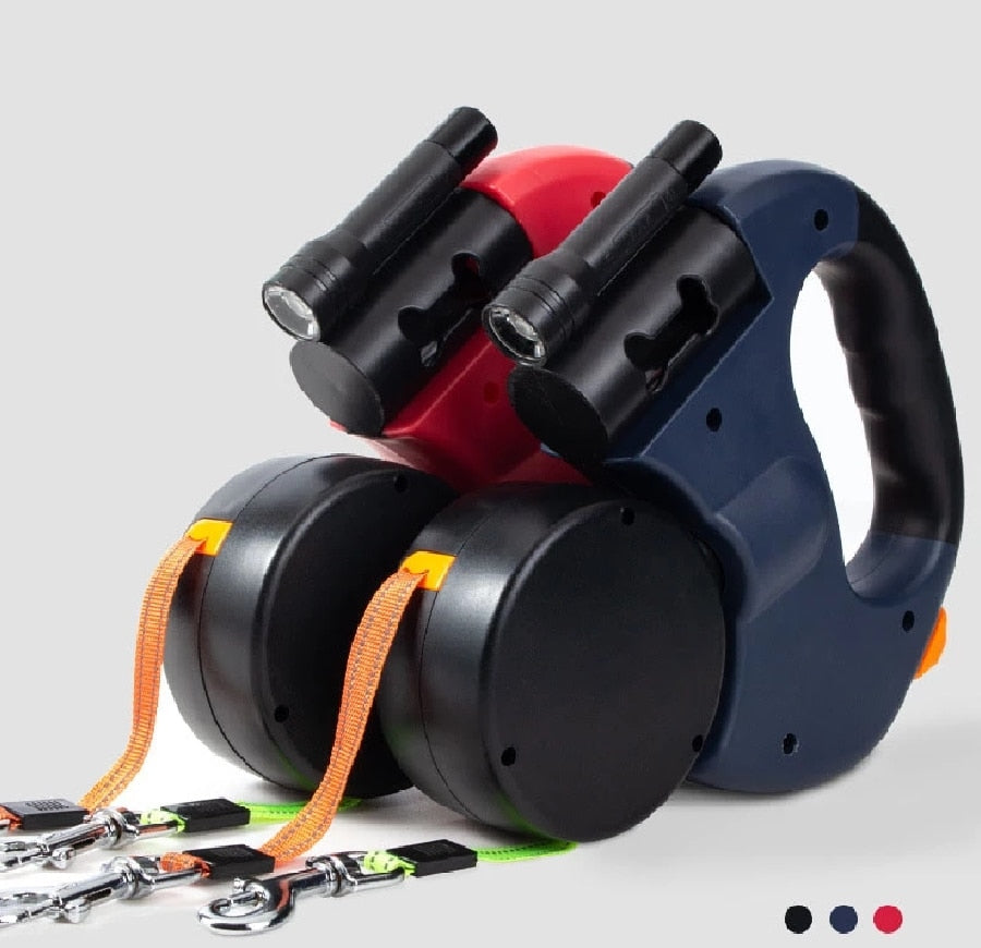 DuoPaw - Retractable No-Tangle Leash for Two Dogs
