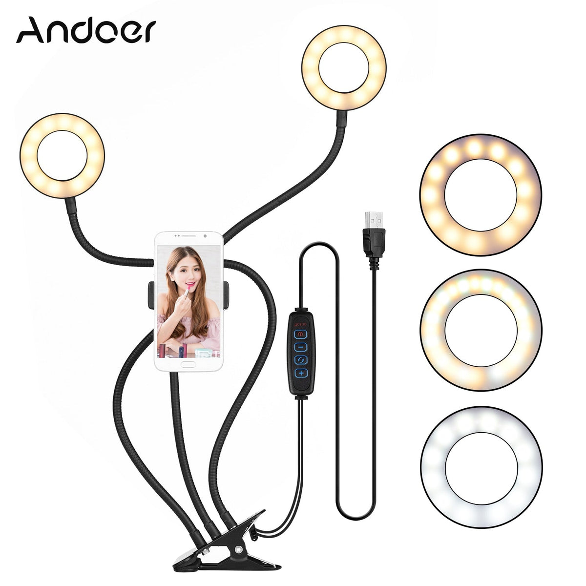 Corvi Vale - Adjustable LED Ring Light For Selfies