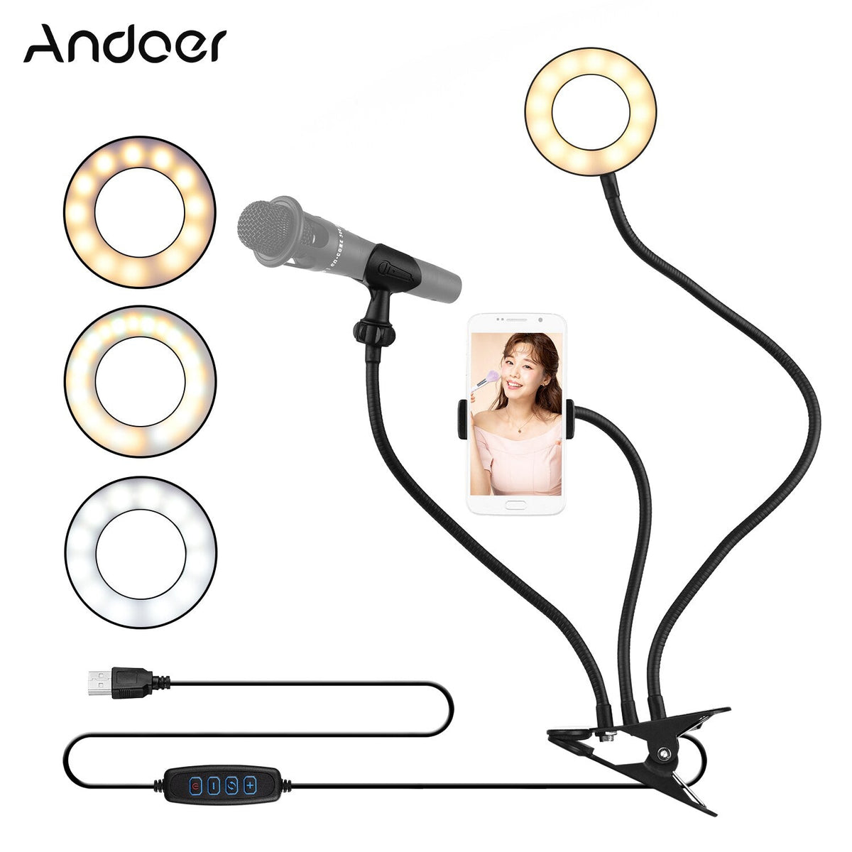 Corvi Vale - Adjustable LED Ring Light For Selfies