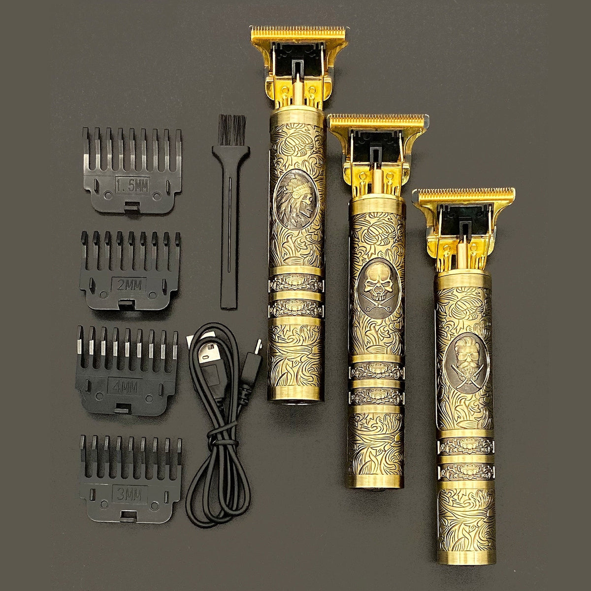SkullTrim - Rechargeable Vintage Beard Trimmer with Attachments