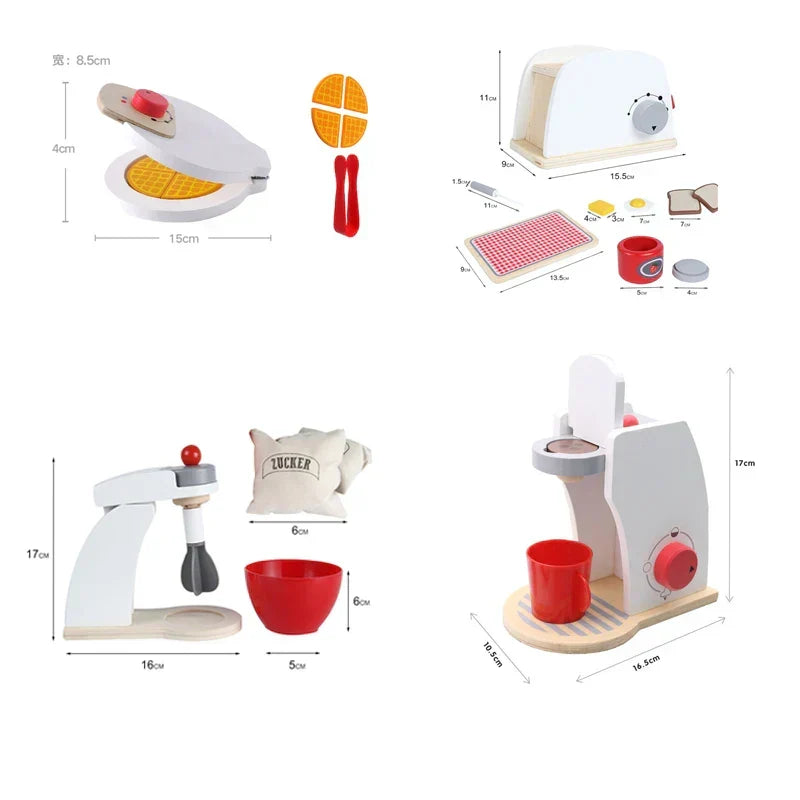 WoodPlay Set - Realistic Wooden Kitchen Playset for Kids