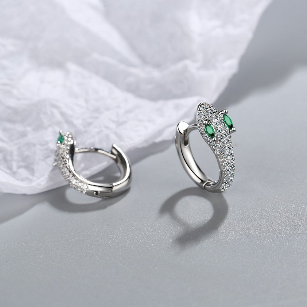 Najara - Elegant 925 Sterling Silver Snake Earrings