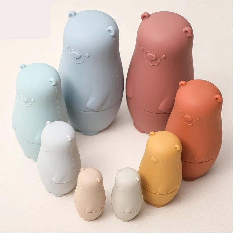 Nesting Dolls - Soft Silicone Stacking Toys for Baby