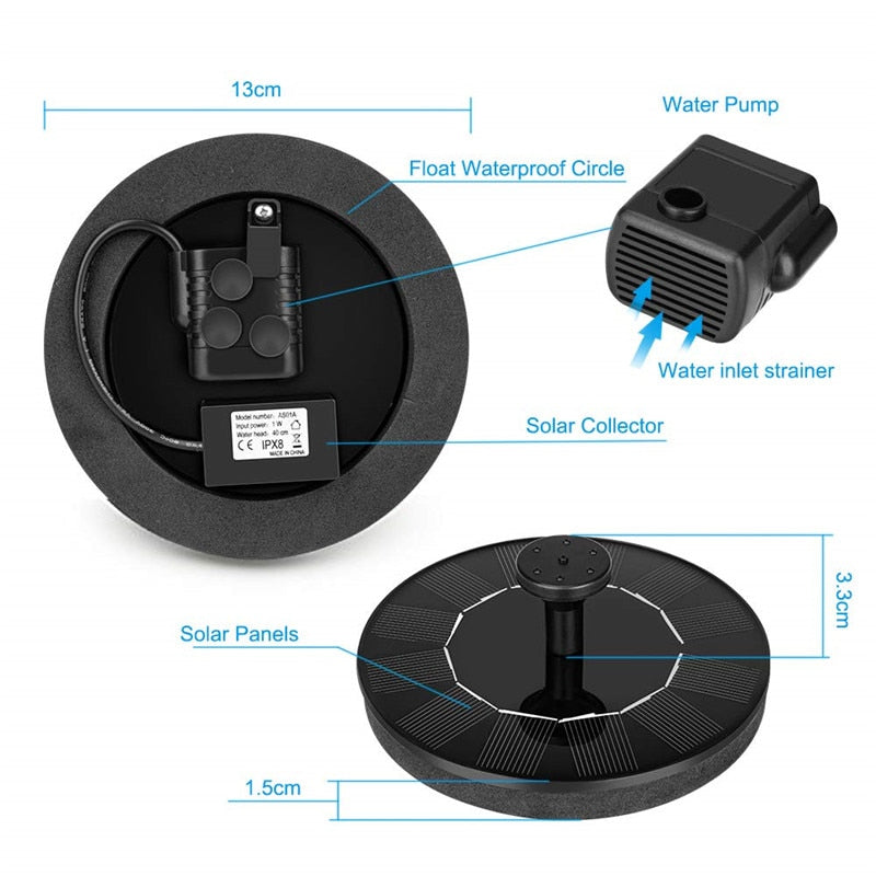 ZenFlow Fountain - Solar-Powered Wireless Garden Fountain