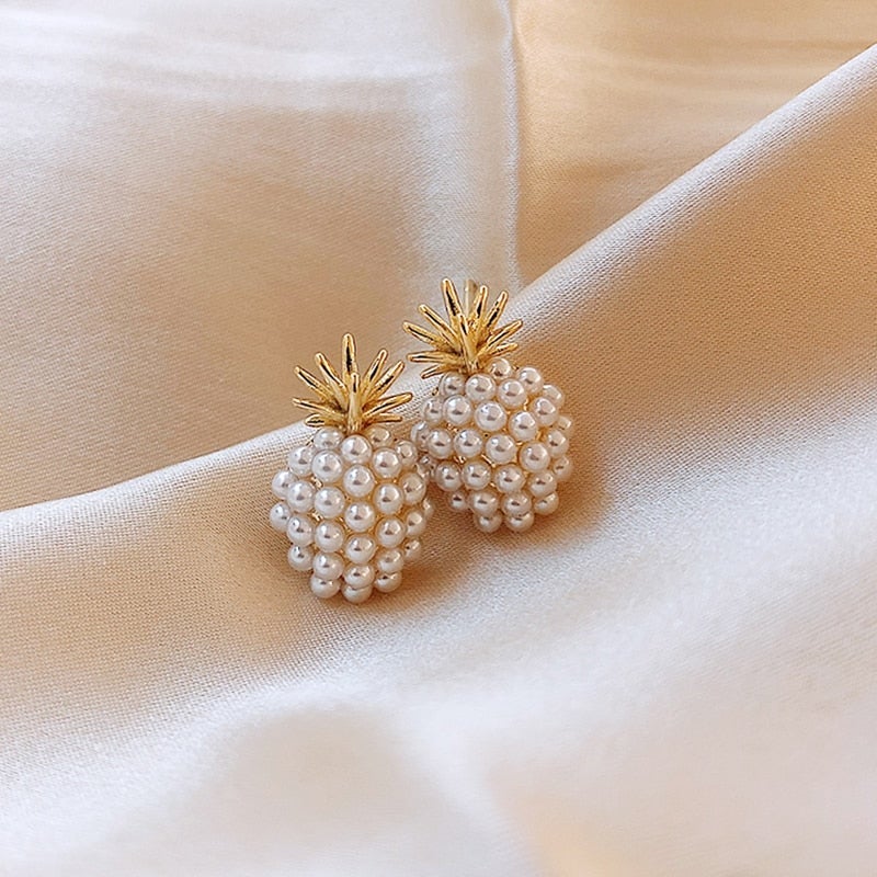 Leilani - Tropical Pineapple Pearl Earrings