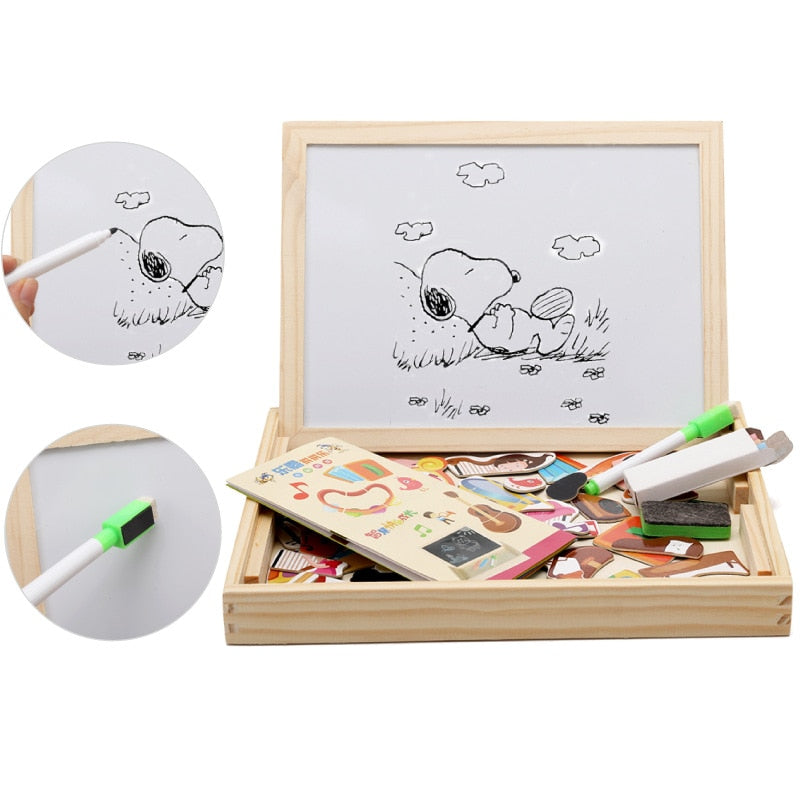DrawPlay Board - Creative Wooden Magnetic Chalkboard for Kids