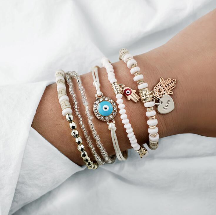 Zahara - Evil Eye Bracelet Set for Protection and Style