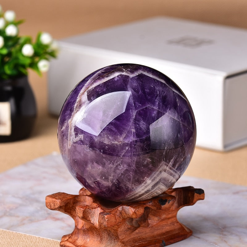 Amethyst Globe - Energizing Crystal Sphere for Your Home