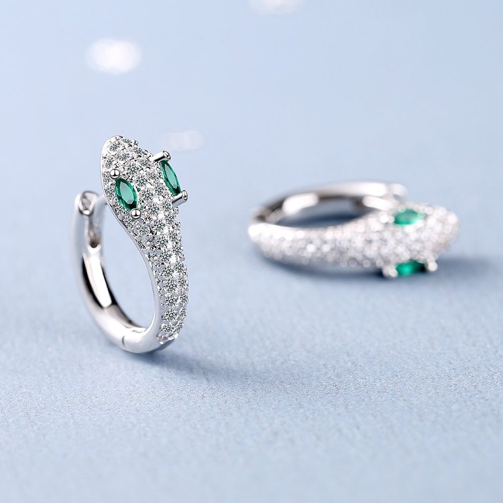 Najara - Elegant 925 Sterling Silver Snake Earrings