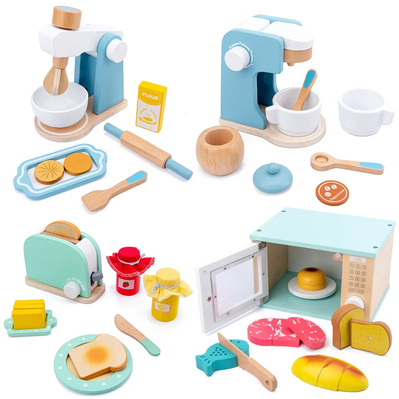 WoodPlay Set - Realistic Wooden Kitchen Playset for Kids