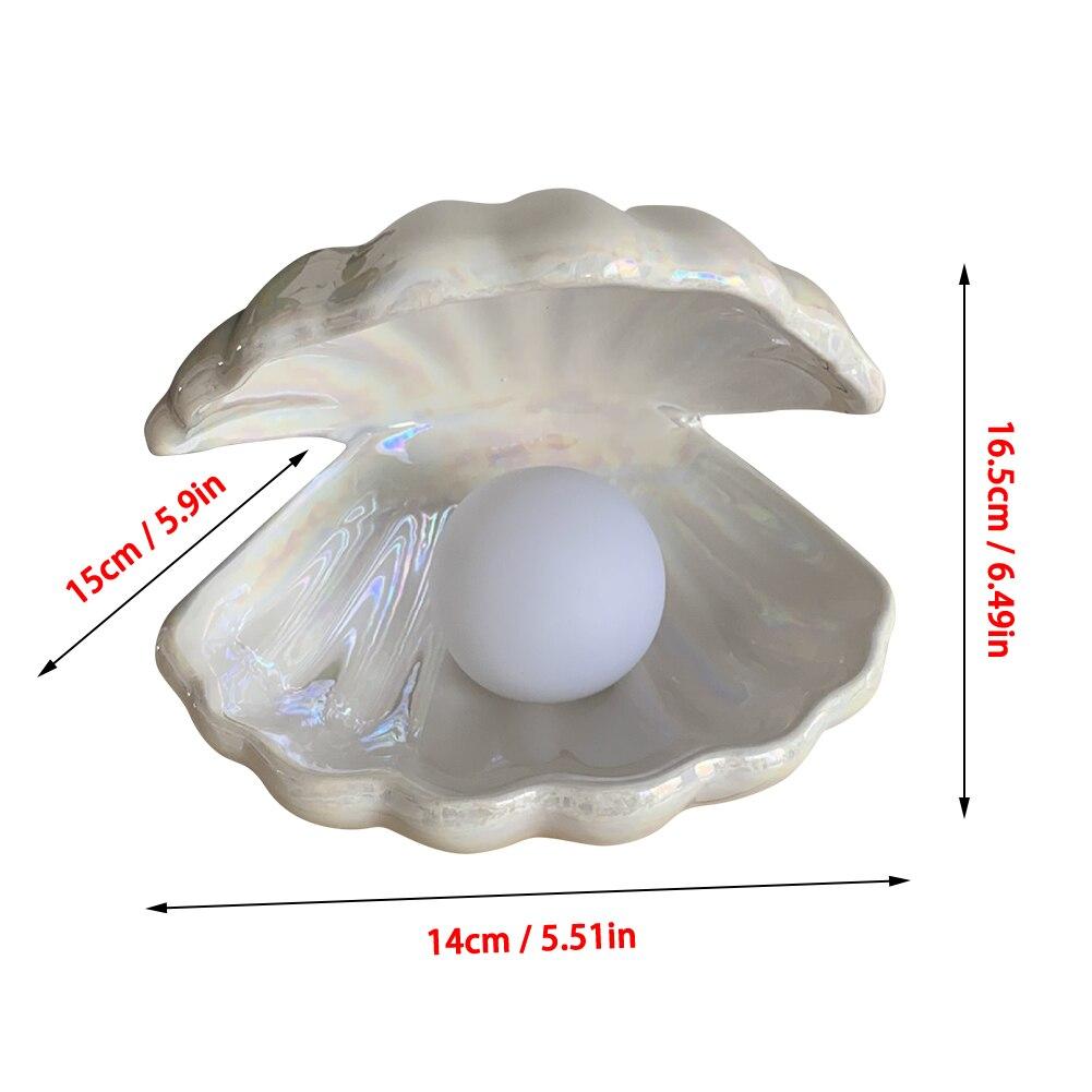ShellGlow Lamp - Elegant Shell Night Light with Pearl Accent