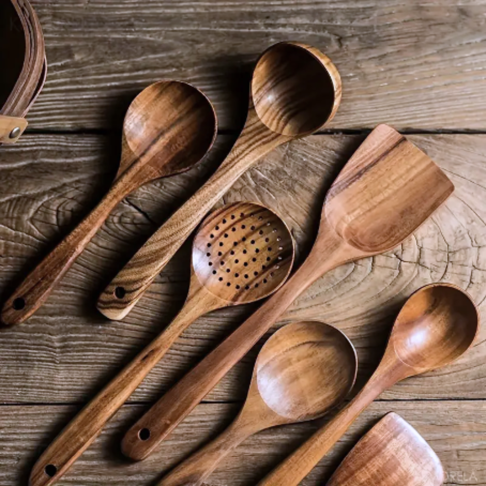 Vosby - Elegant 7-Piece Wooden Utensils