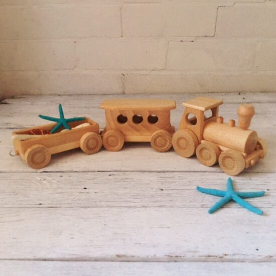 WoodenTrain - Wooden Train Toy with Removable Cars for Kids