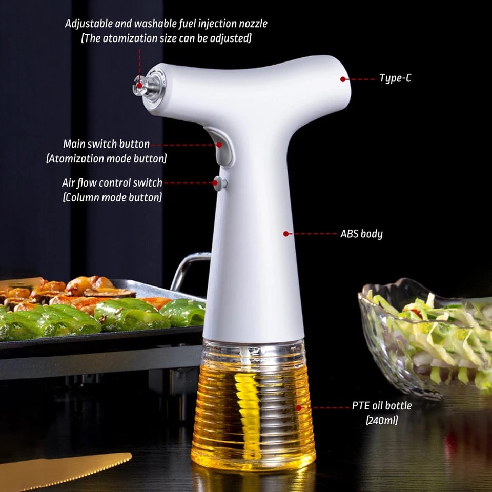 Etherio - 2-in-1 Electric Oil Dispenser for Healthier Cooking