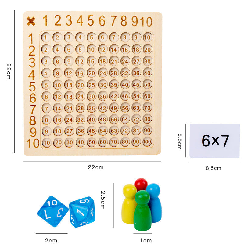 MathWhiz - Wooden Multiplication Board Game for Kids