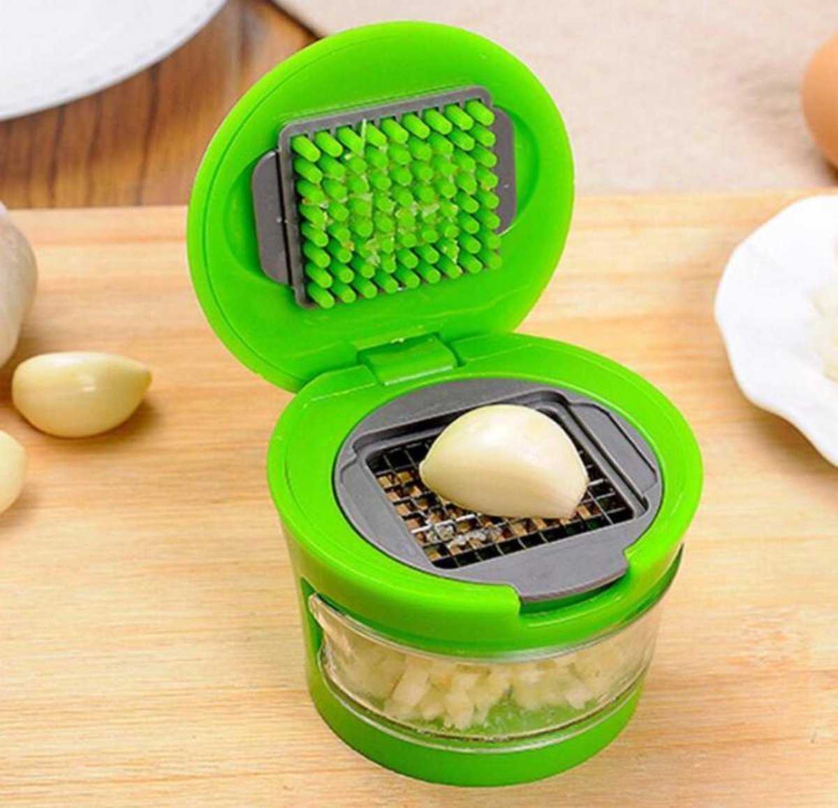 GarlicPress Pro - Compact Garlic Press with Catch Reservoir