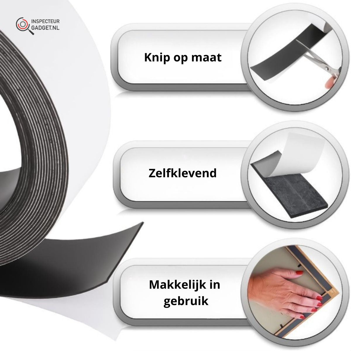 Nehzor - Double-Sided Reusable Magnetic Strip