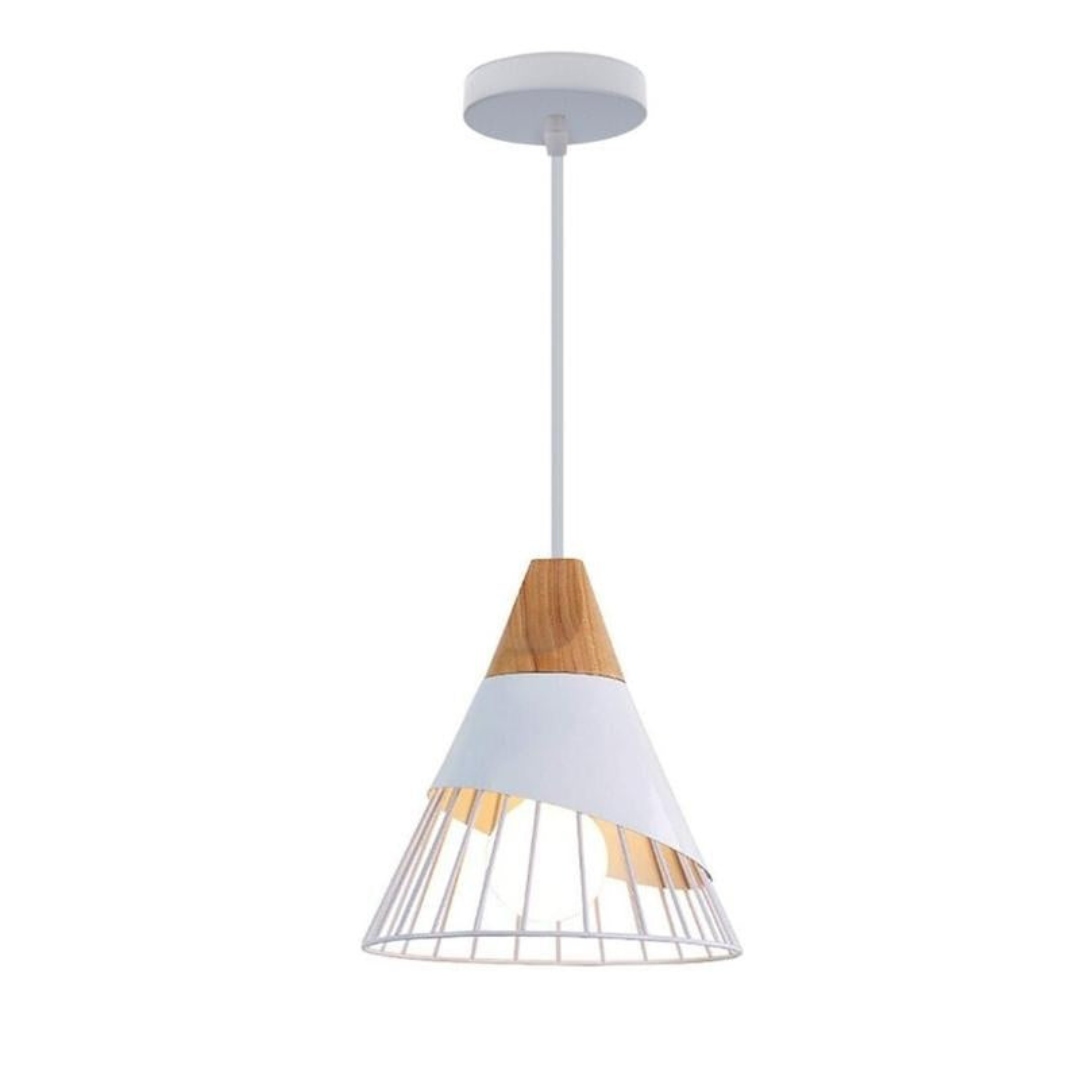 Kastoria - Industrial Pendant Lamp With Wood And Metal