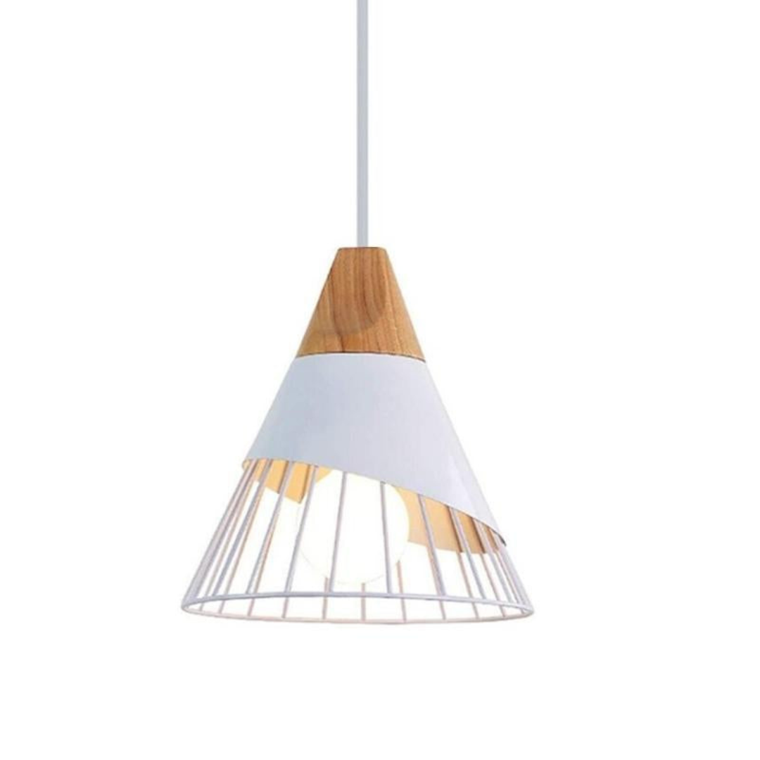 Kastoria - Industrial Pendant Lamp With Wood And Metal