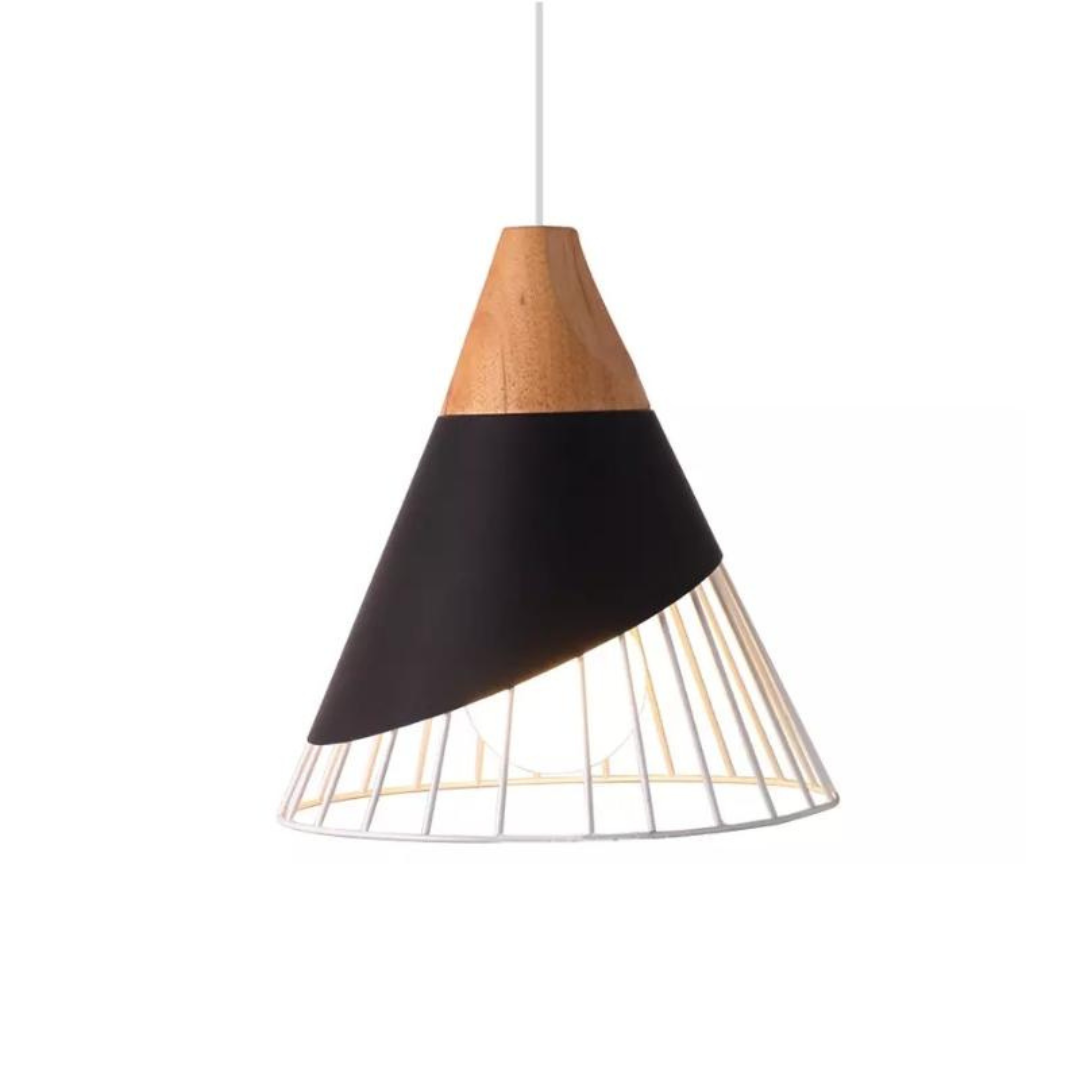 Kastoria - Industrial Pendant Lamp With Wood And Metal