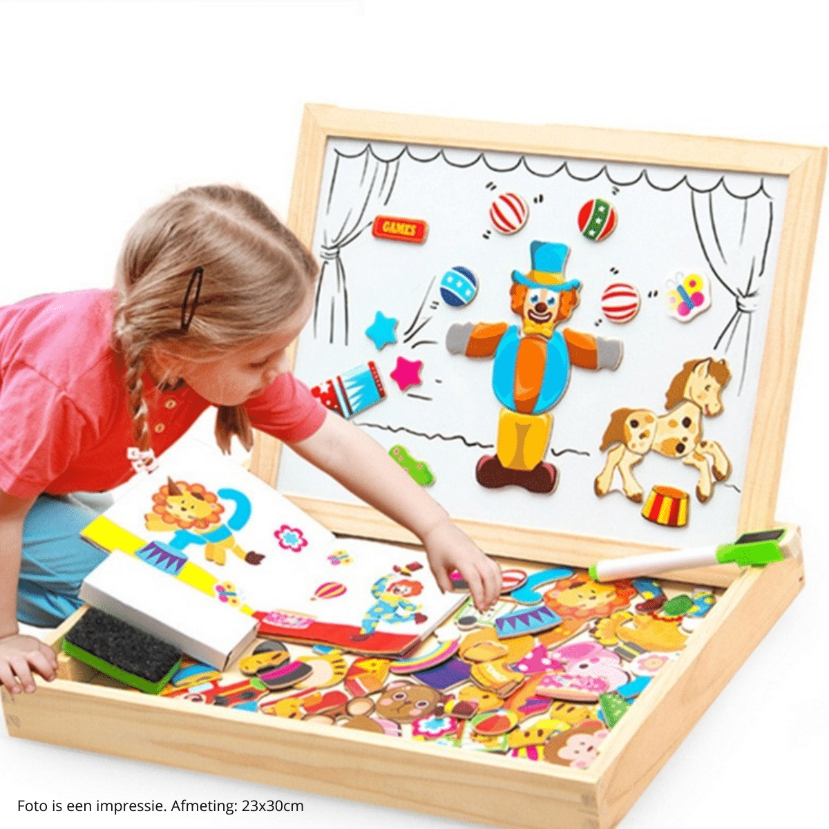 DrawPlay Board - Creative Wooden Magnetic Chalkboard for Kids