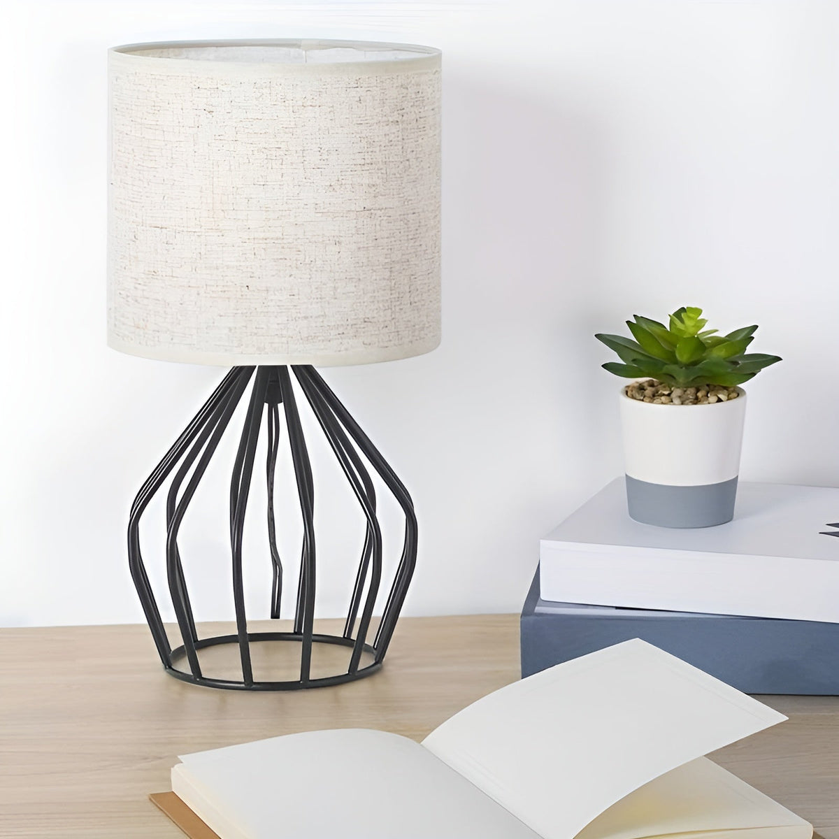 Panthos Reach - Linen Shade Table Lamp Base