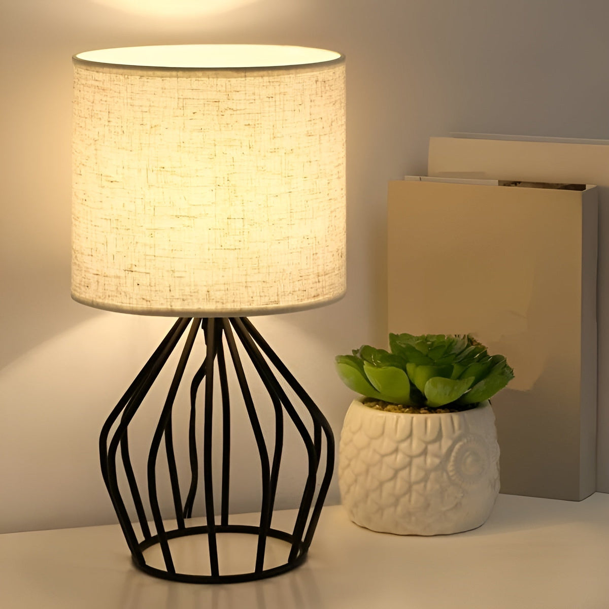 Panthos Reach - Linen Shade Table Lamp Base