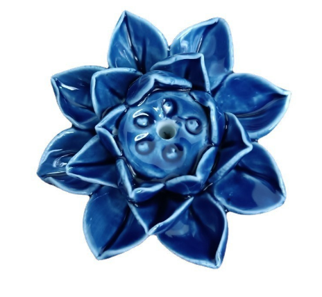 LotusBloom Incense Holder - Elegant Ceramic Lotus Design
